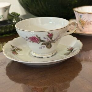 Floral Teacup and Saucer Set